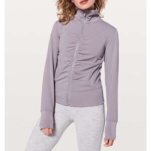 Lululemon Athletica Gather Up Ruched Full Zip Active Jacket Dusty Dawn Purple 6